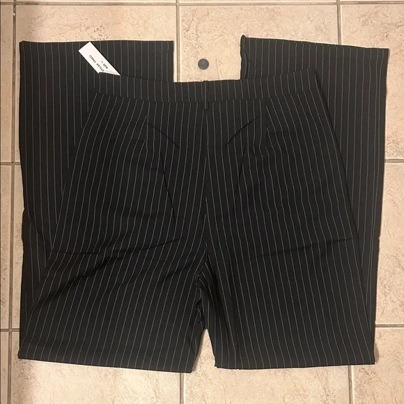NWT Pinstripe High Waisted Trousers, Size L. - Picture 2 of 6
